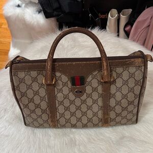 Vintage Gucci Boston bag GG monogram canvas